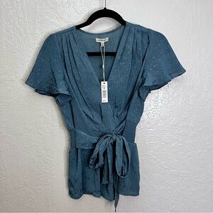 Max Studio Teal Wrap Blouse